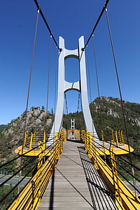 most, viseći most, planine, potres, jeollanam-do, ljulja noge, nebo