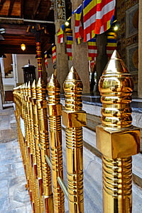 Gouden hek, hek, barrière, Kandy, Sri lanka, Sri dalada maligawa, Tempel van de tand