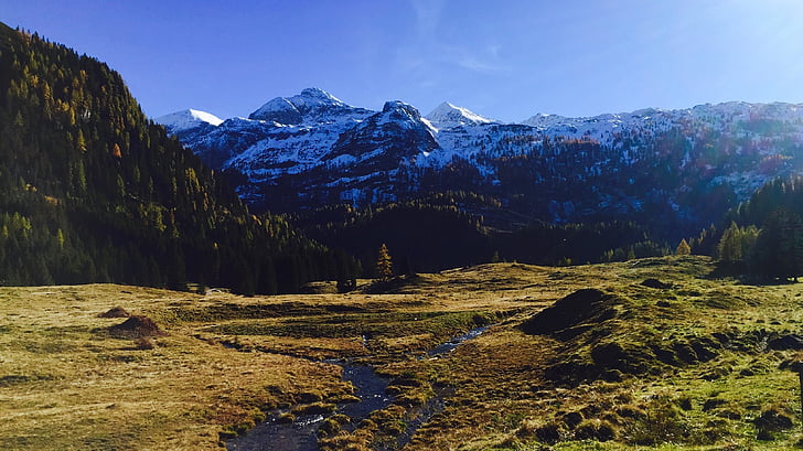 údolí, datový proud, Vysočina, krajina, alpské, hory, Příroda