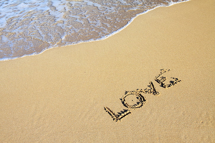 bakgrunn, stranden, kysten, kjærlighet, hav, romantikk, romantisk