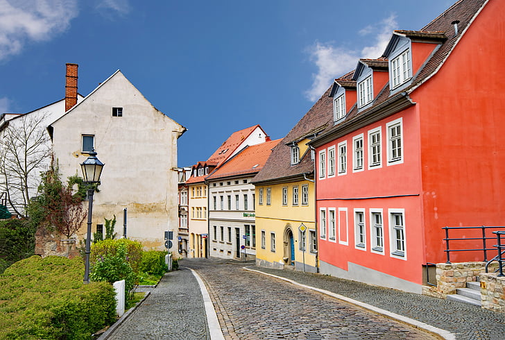 mestu Zeitz, Saška-anhalt, Nemčija, staro mestno jedro, staro stavbo, stavbe, arhitektura