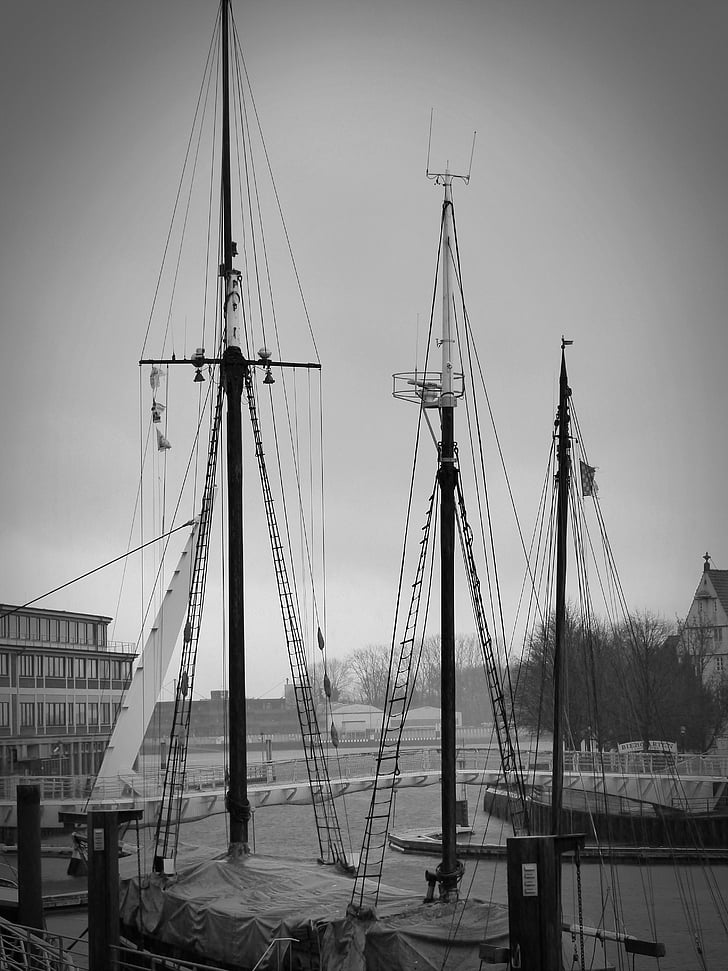 ship, masts, rigging, sailing vessel, boot, port, sailing boat
