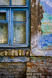 okno, Dom, retro, ściana, stary dom, Cegła, stary windows