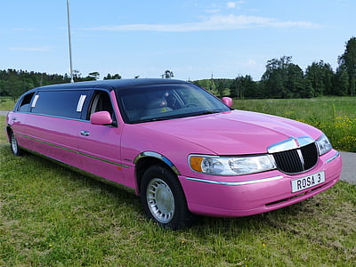 limuzinja:, autó, rózsaszín, Sky, fű, kiállítás, nyári