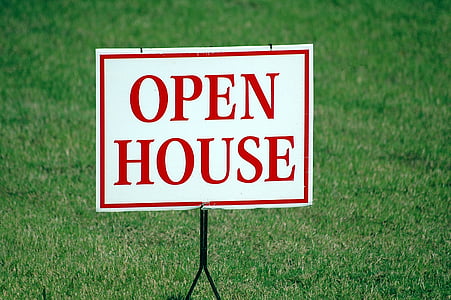 Open māja, zīme, pārdošanai, Nekustamais īpašums, māja, Atveriet, mājas