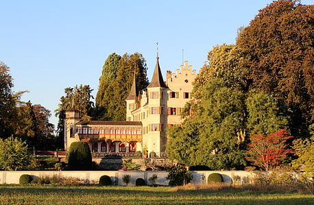 jeseň, hrad, vegetácie, Seeburg, Park, Lake park, Kreuzlingen