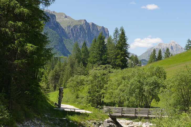 landskapet, fjell, romantikk, Syd-Tirol, St kassian, alpint