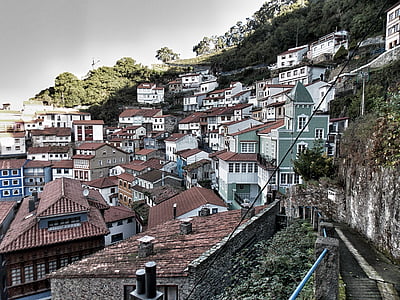 Cudillero, personer, Asturias, hus