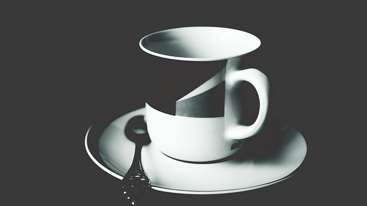 puodelis, tuščias, puodelis, Porcelianas, lėkštė, gėrimas, kava - gėrimai