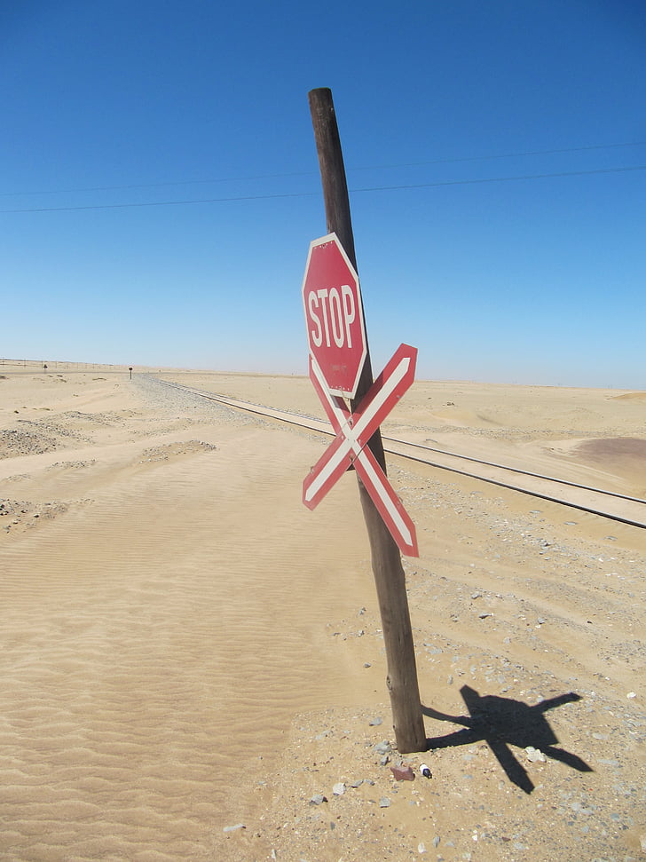 sign, desert, train, railway, journey, transport, nature