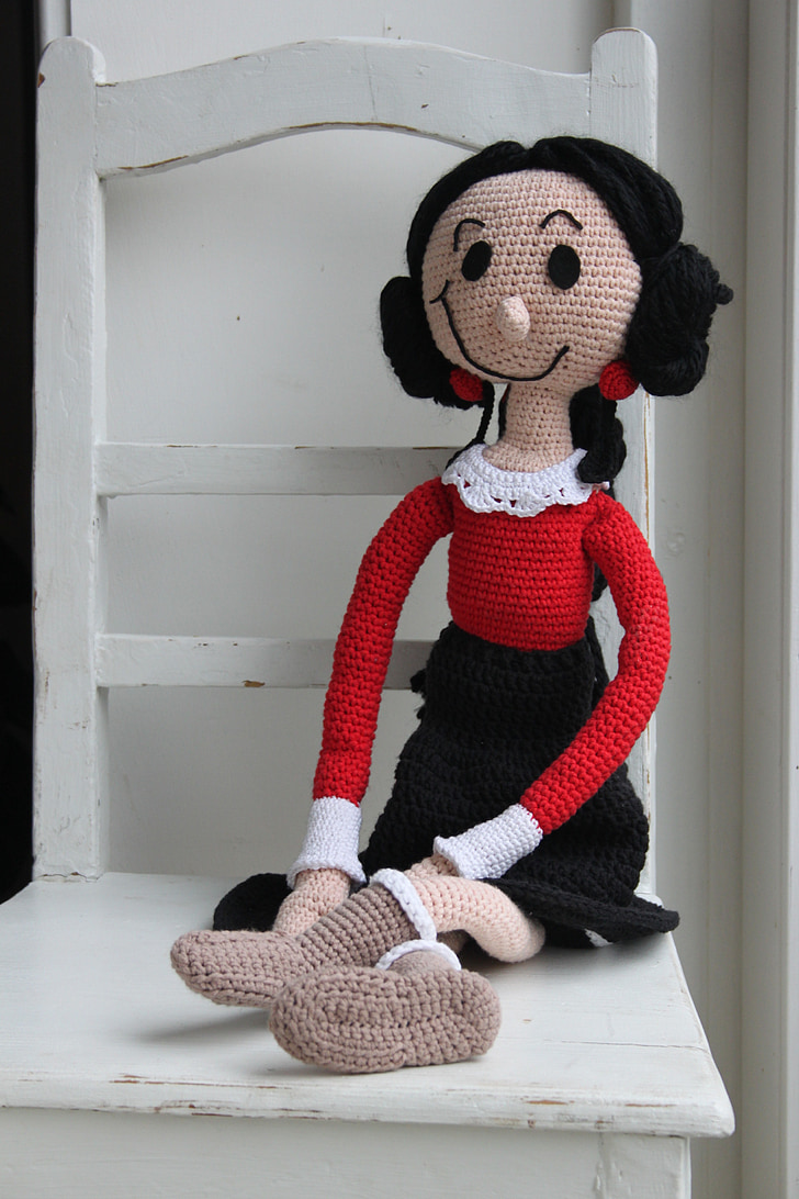 cône, Popeye, crochet pattern, au crochet, poupée, poupée de longue, épinards, crochets pop