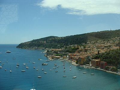 hamn, Villa franch, Monaco, stranden, vatten, i Europa, vacker strand