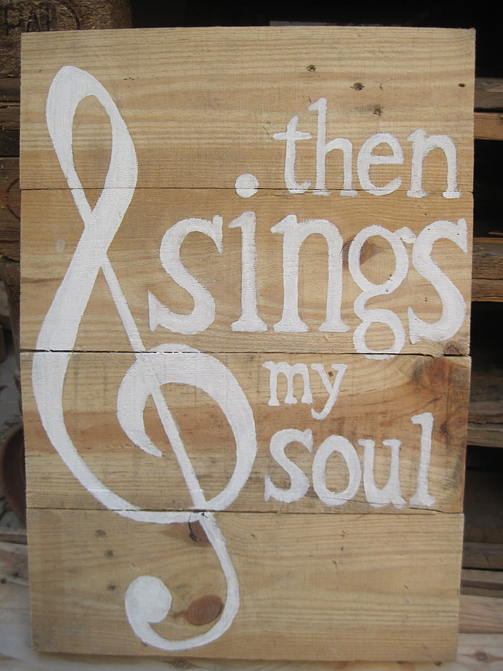 quote, pallet, sign, handmade sign, hand painted, sing, then sings my soul