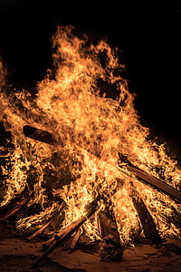 eld, Bonfire, Flame, heta, bränna, värme, antända