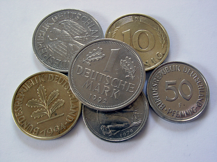 Duitse mark, geld, Penny, munten, Duitsland, Duits, DM