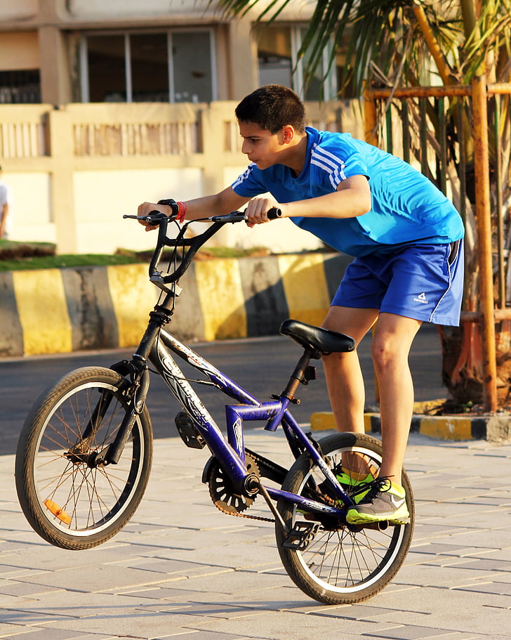 biciclette, pilota, bambino, ragazzo, per il tempo libero, corsa, attività