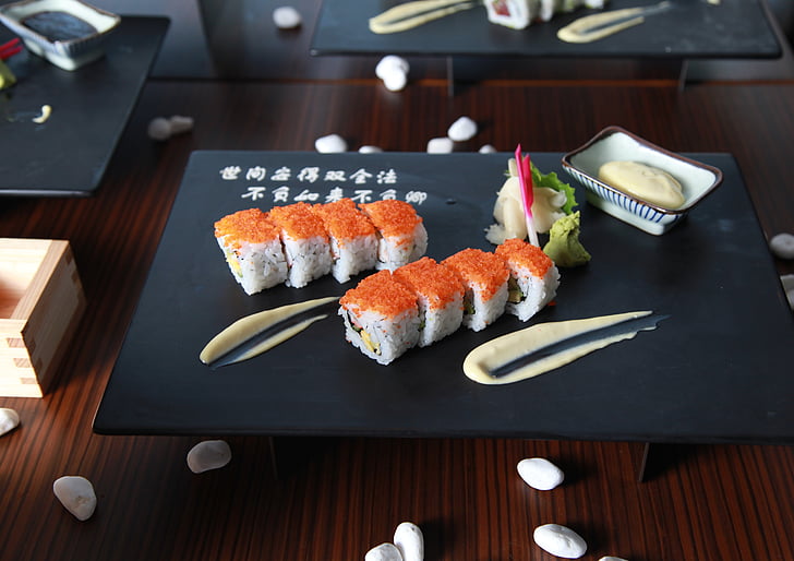 Maki roll, sushi, j, Japonês, saudável, Japão, refeição