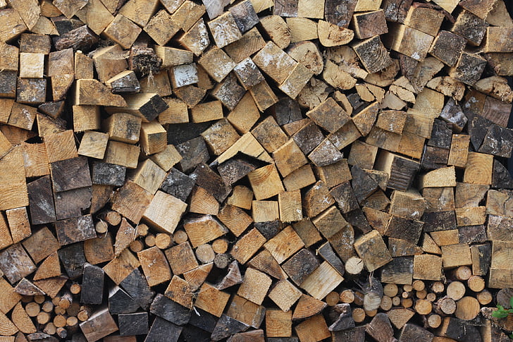 dřevo, holzstapel, protokol, palivové dříví, naskládané