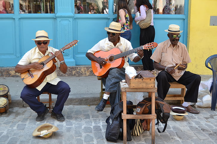 Havana, Kuba, Hudba, přístup k životu, muži, Karibská oblast, kytara
