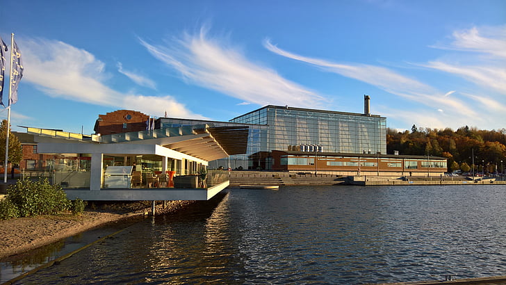Sibelius hiša, klavir paviljon, zaliv, voda jezera, jezero, pristanišča, arhitektura