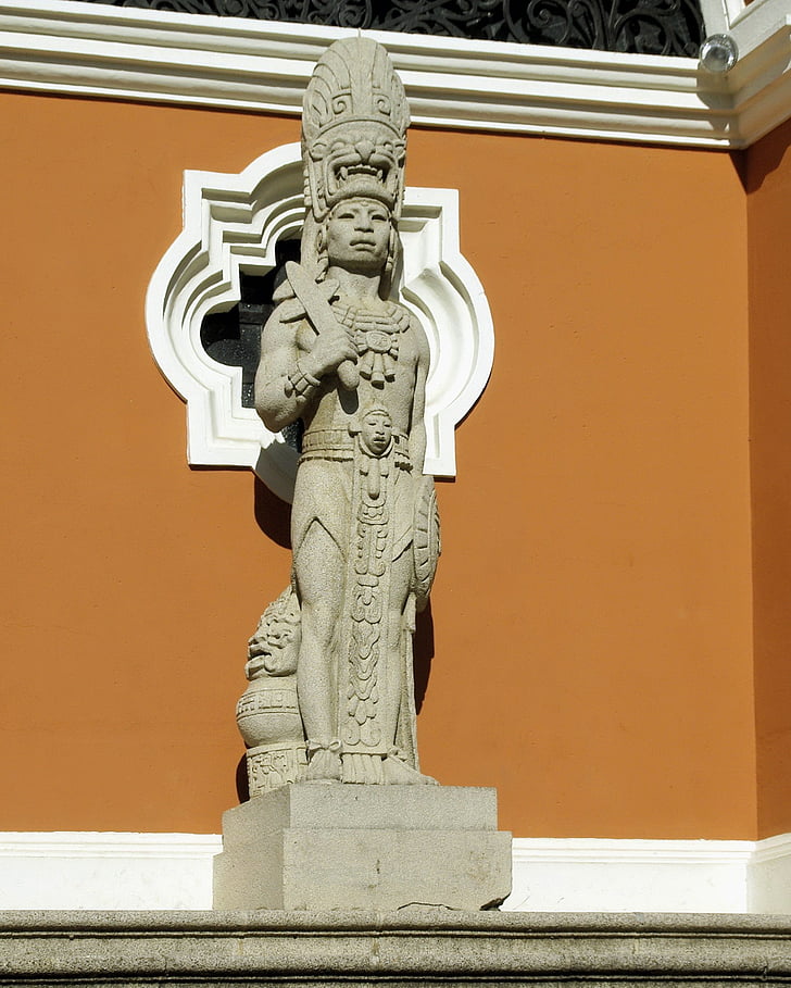 Guatemala, standbeeld, Maya, etnische, beschaving, Meso-Amerika, het platform