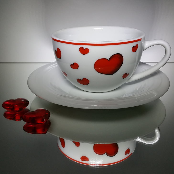 Valentinsdag, Cup, hjerte, Kaffekop, Kærlighed