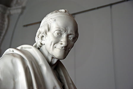 Russie, Saint-Pétersbourg, Ermitage, Musée, statue de, Voltaire, tête