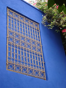 μπλε, παράθυρο, ανατολίτικο, πολιτισμών, αρχιτεκτονική