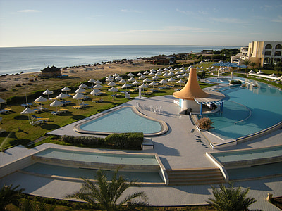 hotel complex, hotel beach, beach, resort, holidays, hotel, atlas