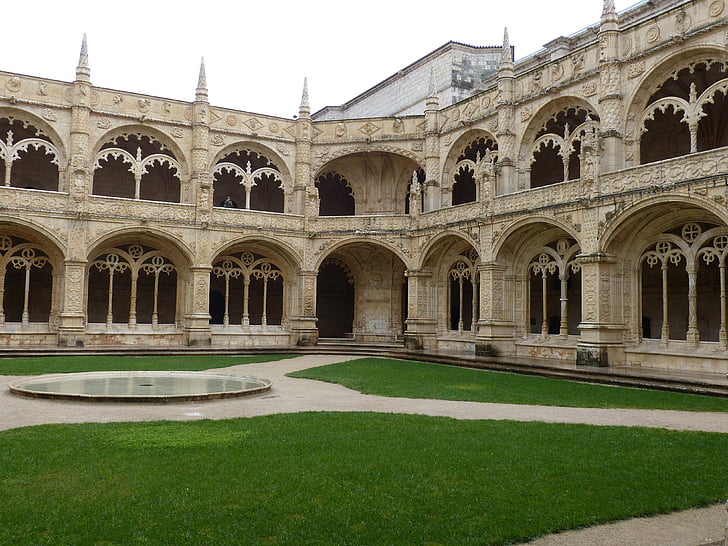 kloostri, arhitektuur, Ajalooliselt, Lissaboni, lõvi, Statue, Joonis