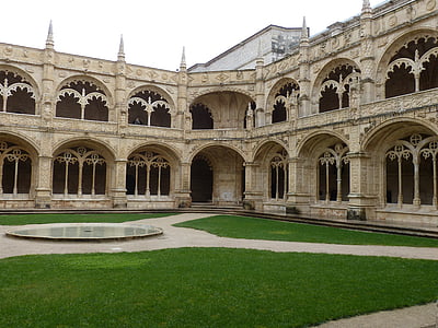 luostari, arkkitehtuuri, historiallisesti, Lissabonin, Lion, patsas, kuva