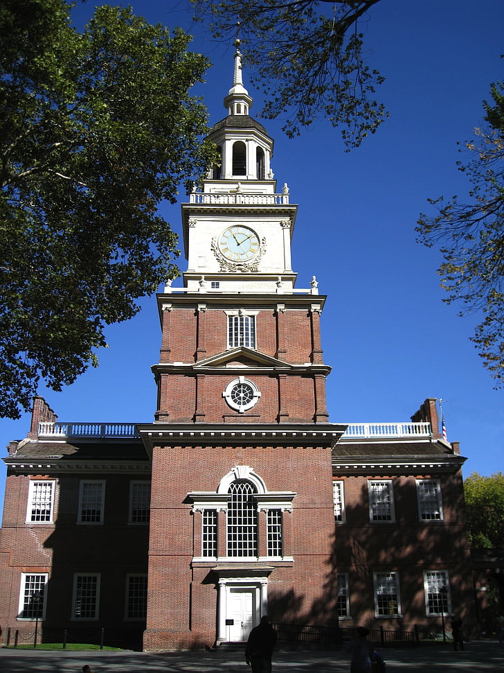 Philadelphia, Pennsylvania, Independence hall, landmärke, historiska, resmål, berömda