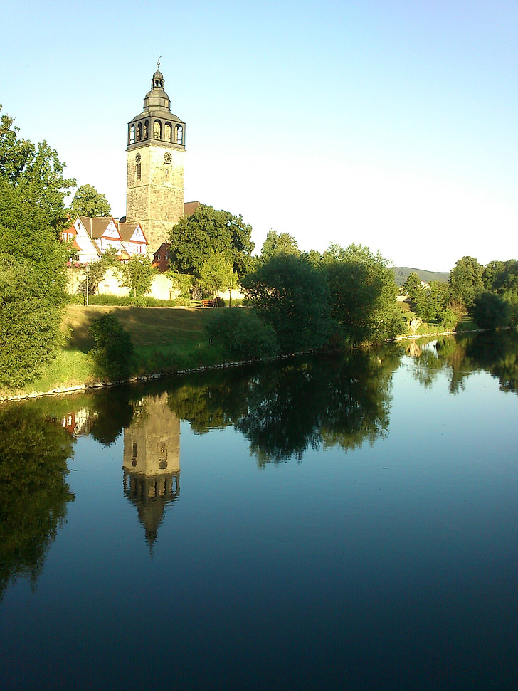 St, Église de Crucis, Église, rivière, Bad sooden-allendorf, Werra, nordhessen