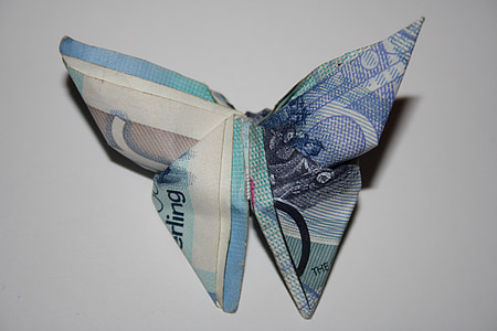 λίρες, Γιβραλτάρ, χρήματα, νόμισμα, πεταλούδα, origami, ευρώ