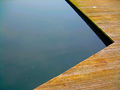 Pier, dřevěný, prkna, voda, Já?, molo, jezero