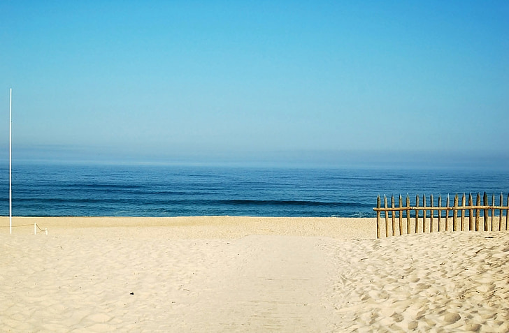 stranden, Quiaios, Portugal, blå, fredliga, landskap, naturen