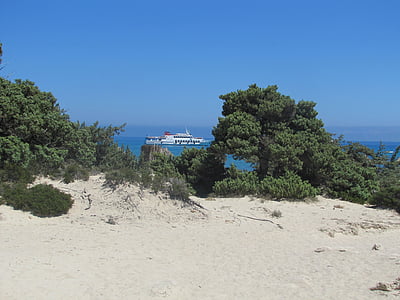 Mediterrània, platja, sorra, sol, illa de Creta, Grècia, bota