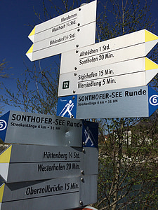 Allgäu, Sonthofen, yürüyüş parkurları, işaretler, Dizin