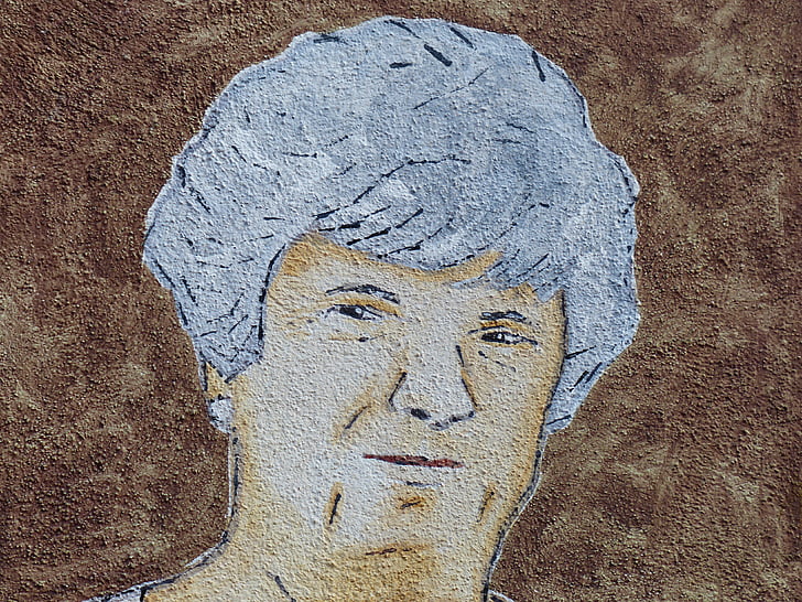 person, woman, older, image, drawing, painted, face