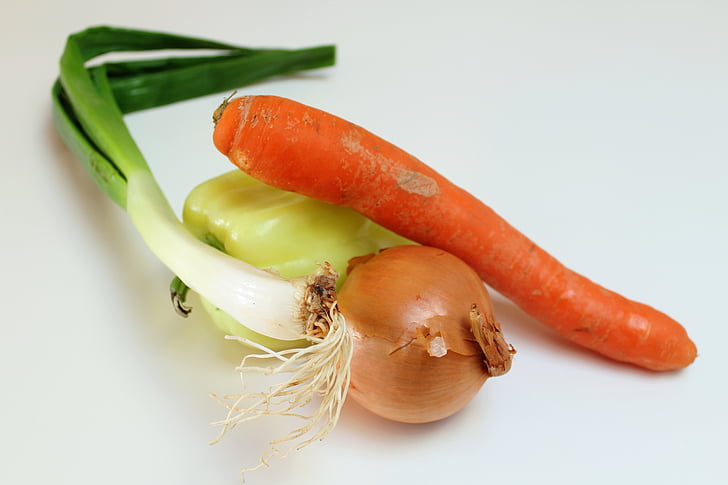 лук, морковь, питание, свежий, овощной, перец, органические