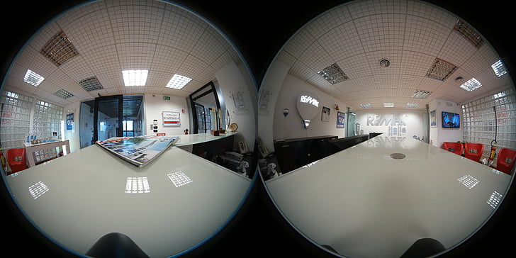 sfærisk 360 graders foto, Office, skrivebord, virksomheden, 360, VR, virtual reality