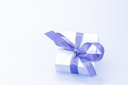 square, white, box, purple, ribbon, background, birthday