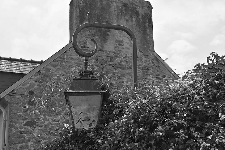lampa, svetlo, stojaca lampa, Village, Francúzsko, železo, Kované