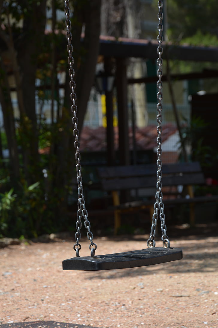 swing, playground, children's games