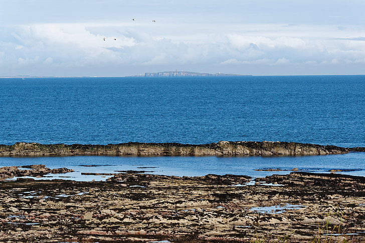 Mar, illa, Escòcia, natura, l'aigua, cel, assolellat