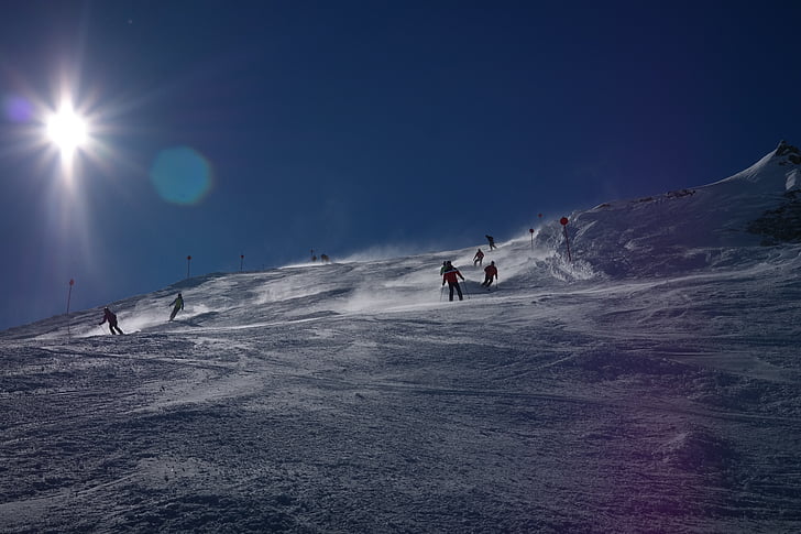 área de esqui, Arlberg, Inverno, montanhas, picos de montanha, invernal, esqui