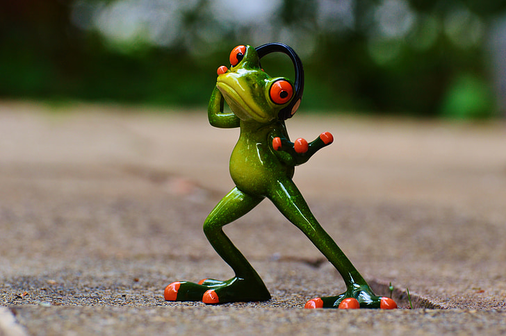 frogs, headphones, music, dance, pose, funny, frog