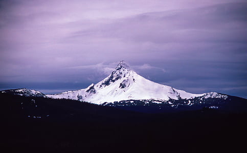 облака, пейзаж, Гора Вашингтон, Гора, небо, снег, заснеженных пик