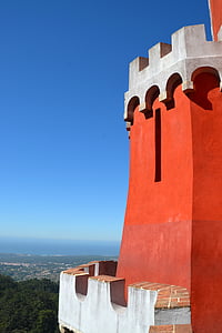 věž, červená, Červená věž, hrad, budova, zdivo, Architektura