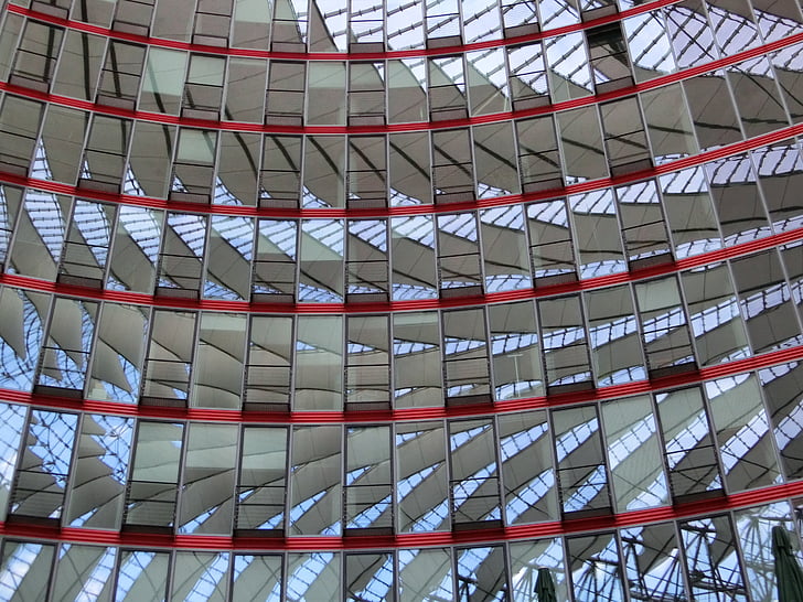 Берлин, Прозорец, стъкло за огледало, фасада, Отразявайки, сграда, небостъргач